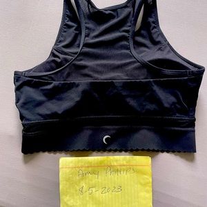Zyia size medium black star scalloped edges sports bra.